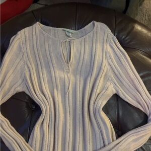 Elegant Lavender Striped Sweater